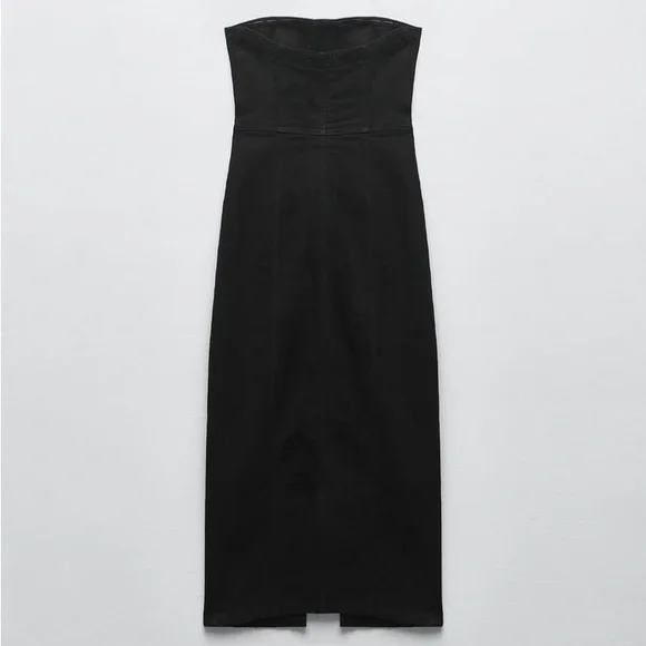 Zara Black ZW Denim Bustier Dress - Picture 15 of 16
